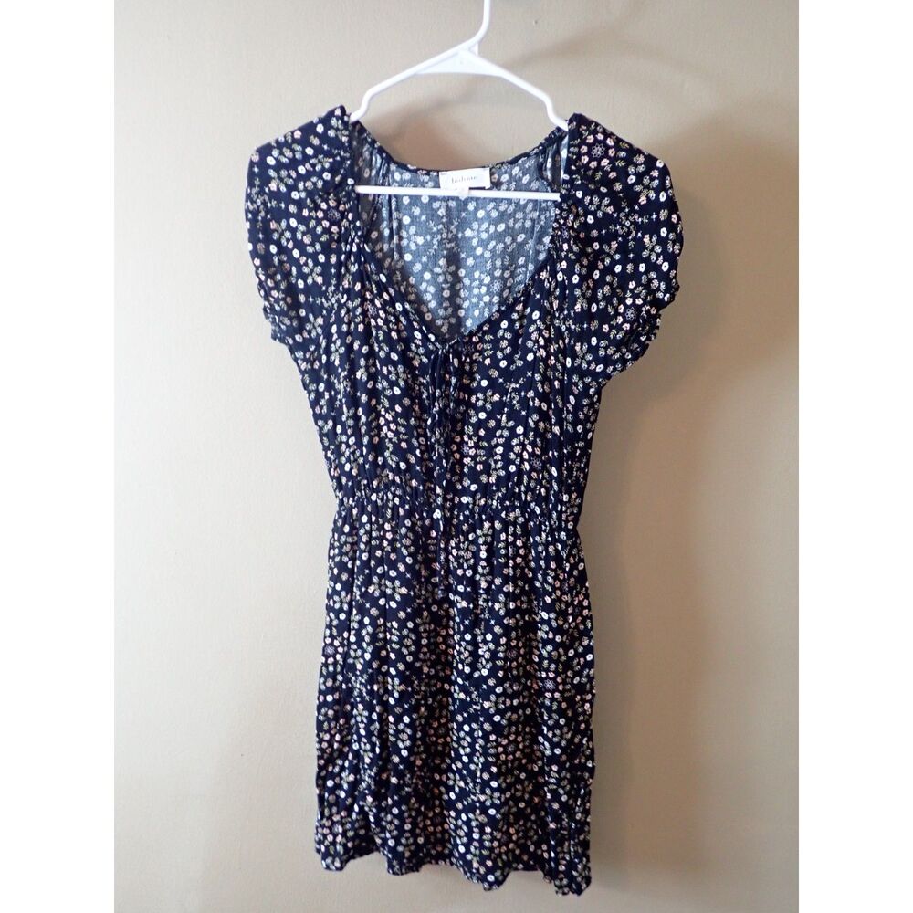Bohme Summer Dress Flower Floral Sun Dress Boho Small Short T-Shirt